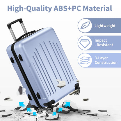 Zimtown 3 Piece Nested Spinner Suitcase Luggage Set With TSA Lock Royal Blue