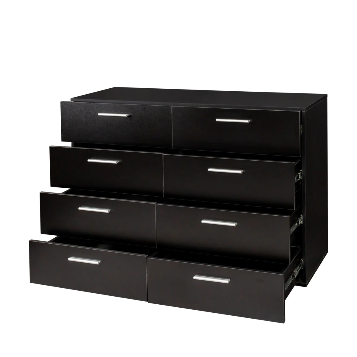 Ktaxon Bedroom Dresser with 6 Drawers, Wooden Double Dresser for Entryway, Wide Storage Cabinet for Living Room, Black