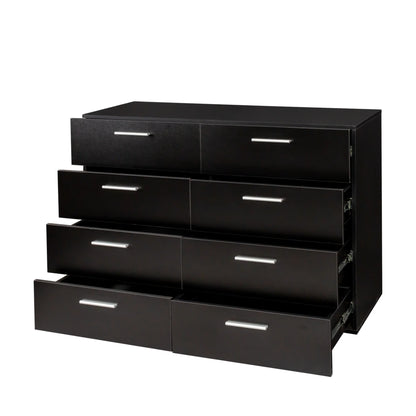 Ktaxon Bedroom Dresser with 6 Drawers, Wooden Double Dresser for Entryway, Wide Storage Cabinet for Living Room, Black