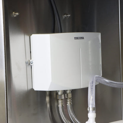 Electric Portable Sink, with Hot Water Heater and Pump - Movable Steel Hand Washing Sink