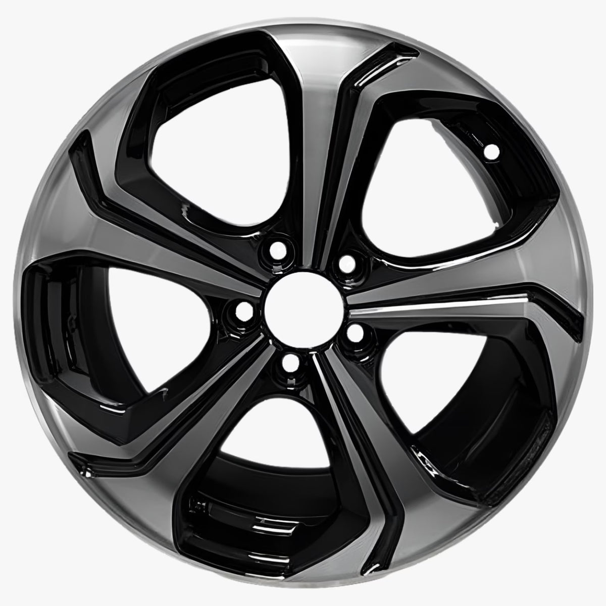 For 2014-2015 Honda Civic 18 Inch Black Machine Face (Diamond Cut) Black Rim - OE Direct Replacement - Road Ready Car Wheel