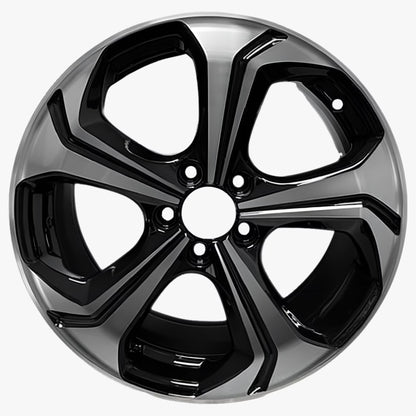 For 2014-2015 Honda Civic 18 Inch Black Machine Face (Diamond Cut) Black Rim - OE Direct Replacement - Road Ready Car Wheel