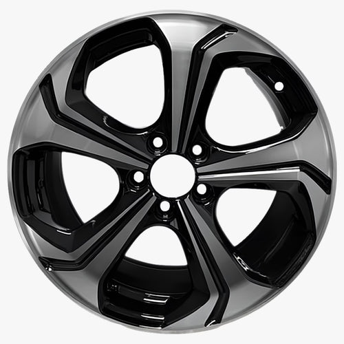 For 2014-2015 Honda Civic 18 Inch Black Machine Face (Diamond Cut) Black Rim - OE Direct Replacement - Road Ready Car Wheel