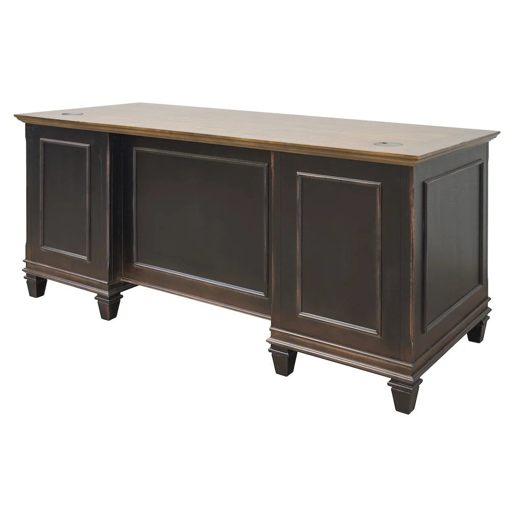 Martin Furniture Hartford White Wood Double Pedestal Desk Executive Desk