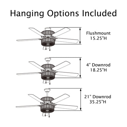 River of Goods 52" 5 Blade Luxe Enlaced Crystal LED Ceiling Fan with Light