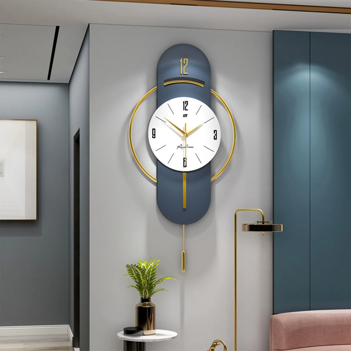 Wall Clock, Wall Clocks for Living Room, Modern Decorative Pendulum Wall Clock, Without Tick Noises, Modern Minimalist Pendulum Clock for Bedroom Office Kitchen