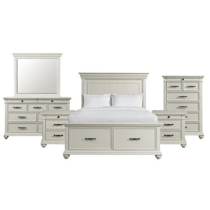 Picket House Furnishings Brooks Queen Platform Storage 6PC Bedroom Set in Grey