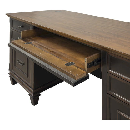 Martin Furniture Hartford White Wood Double Pedestal Desk Executive Desk