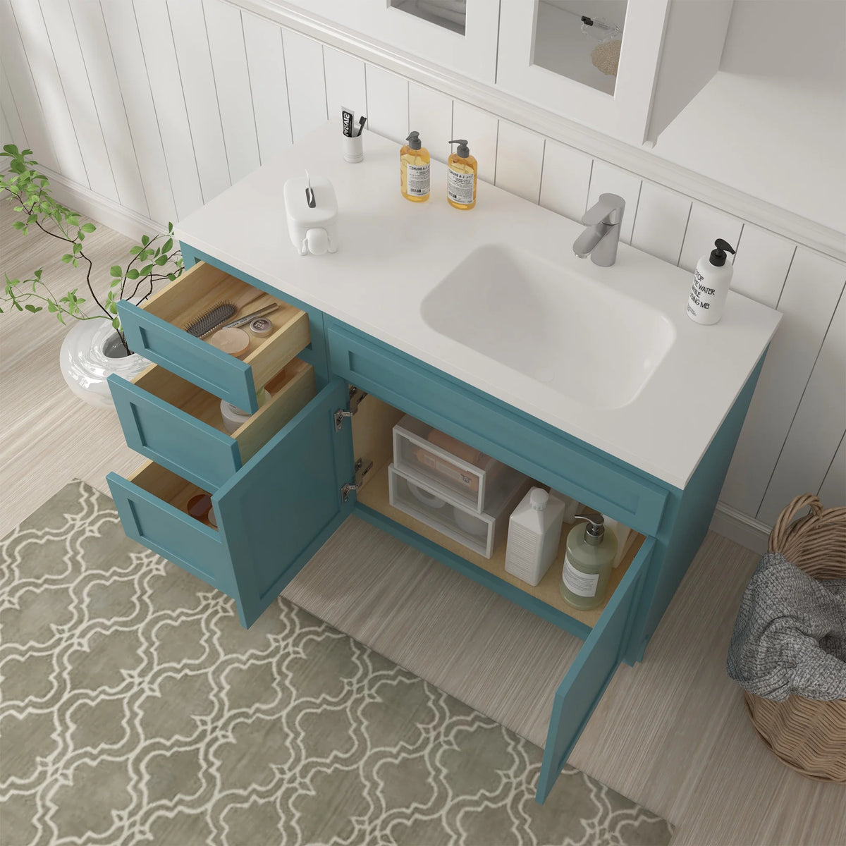 45 in. W x 21 in. D x 32.5 in. H Bath Vanity Cabinet without Top in Gray