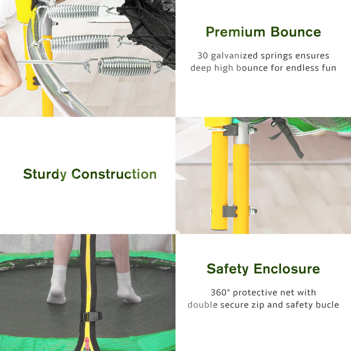 Leuco 66" Kids Trampoline with Basketball Frame, Rubber Ball and Enclosure Net, 5.5ft Mini Small Toddler Trampoline Toys for Indoor and Outdoor Use, Age for 1-8 years old