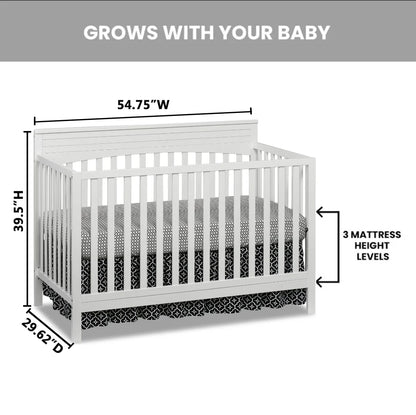 Oxford Baby Harper 4-in-1 Convertible Crib, Dove Gray, GREENGUARD Gold Certified, Wooden Crib