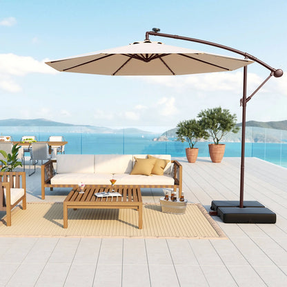 Costway 98.40" Navy Cantilever Patio Umbrella, Base-Included
