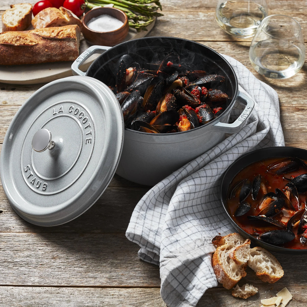Staub Cast Iron 7-qt Round Cocotte - Grenadine