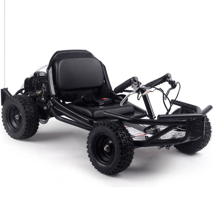 SAY YEAH Gas Go Kart,Sturdy Steel Frame Go Kart for Kids 8+,20mph Top Speed,185lbs Max,Black