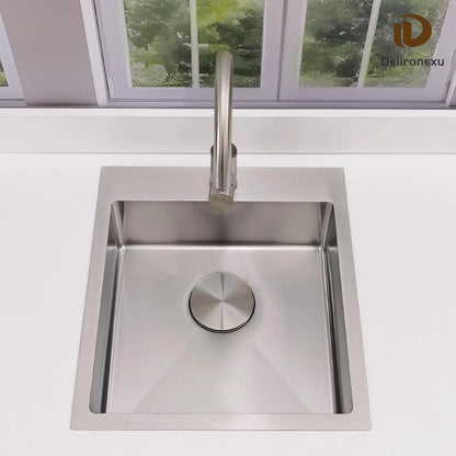 17 Inch Bar Sink Drop In �C  Small Kitchen Sink, Modern 18 Gauge Stainless Steel sink with Brushed Finish, 17"x19"x6" Single Bowl kitchen Sinks for RV, Prep, and Outdoor Use