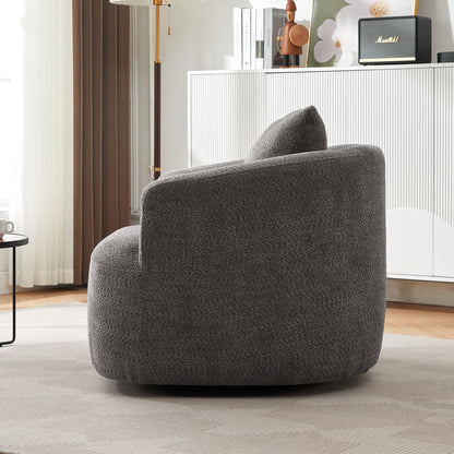 Harper & Bright Designs 360�� Swivel Accent Chair, Barrel Chair Swivel Upholstered Sofa Chair with Cushion for Living Room Office, Beige