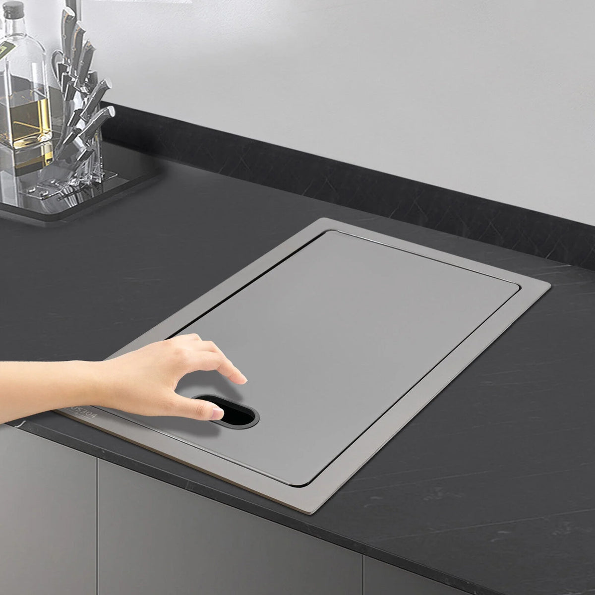 Modern Drop in Bar Sink, Single Bowl Kitchen Sink with Foldable Faucet, Black Nano 304 Stainless Steel Utility Sink for Compact Kitchen Commercial Hotel RV Laundry