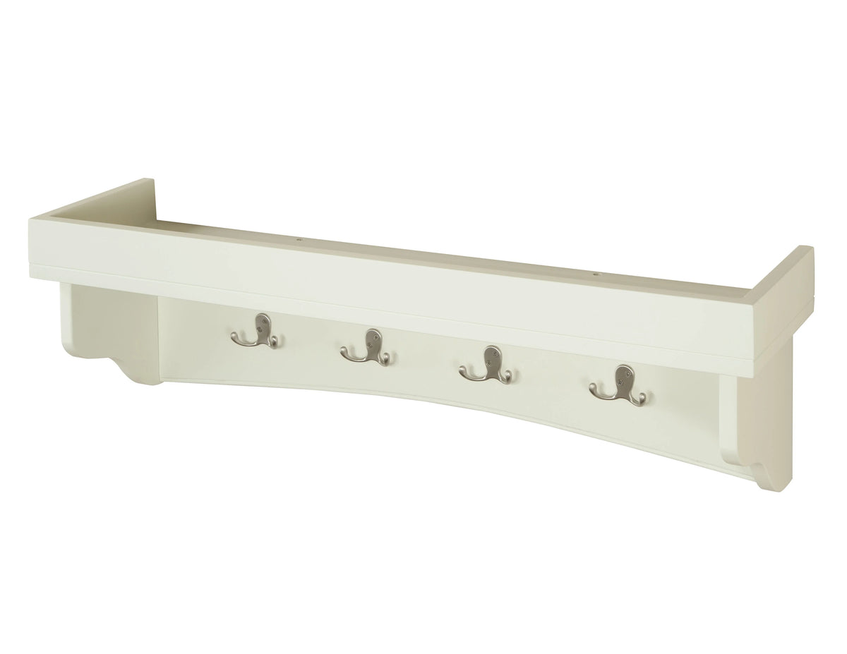 Alaterre Shaker Cottage Bench/Coat Hooks with Tray, Chocolate