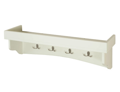 Alaterre Shaker Cottage Bench/Coat Hooks with Tray, Chocolate