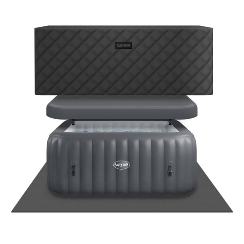Wave Pacific | 6-Person Inflatable Hot Tub | EnergySave Bundle | Dark Gray