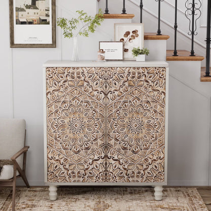 COSIEST Vintage Sideboard Cabinet, Farmhouse Buffet with Adjustable Shelf for Kitchen, Dining Room, Living Room
