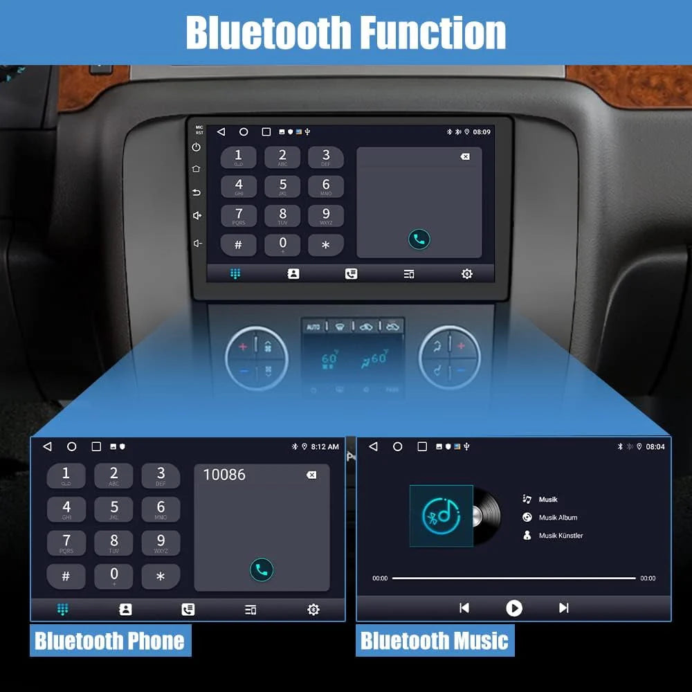 Car Radio Stereo for GMC Yukon Chevrolet Chevy Tahoe Suburban 2007-2012 with Built in wireless Apple CarPlay Andriod Auto Black