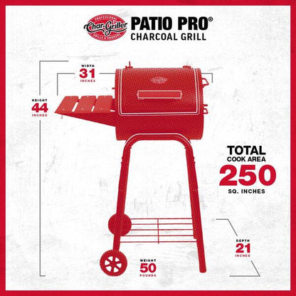 Patio Pro Charcoal Grill in Black