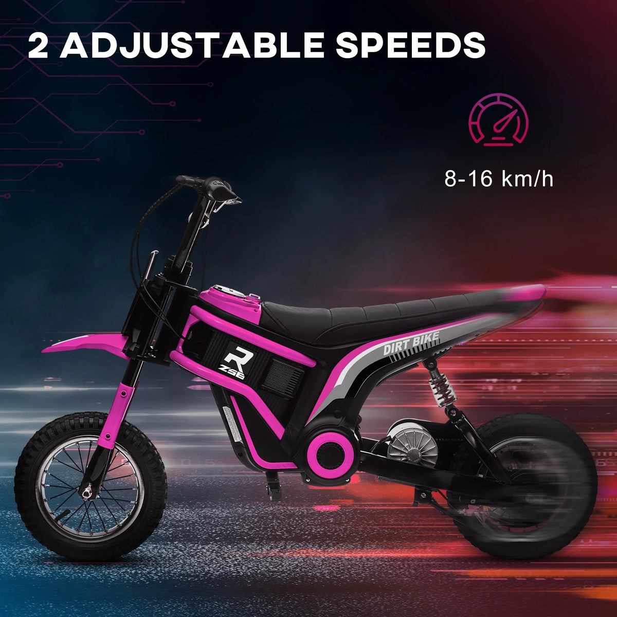 SaveJoy Electric Dirt Bike, 24V E-Dirt Bike Motorcycle for Kids, Kids Dirt Bike with Brake, Music, Horn, Outdoor Toys for Todders Kids, Red