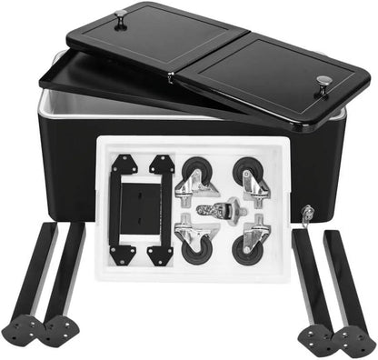 HEYWU 80 Quart Ice Chest Water Cooler with Bottle Opener, Milk White