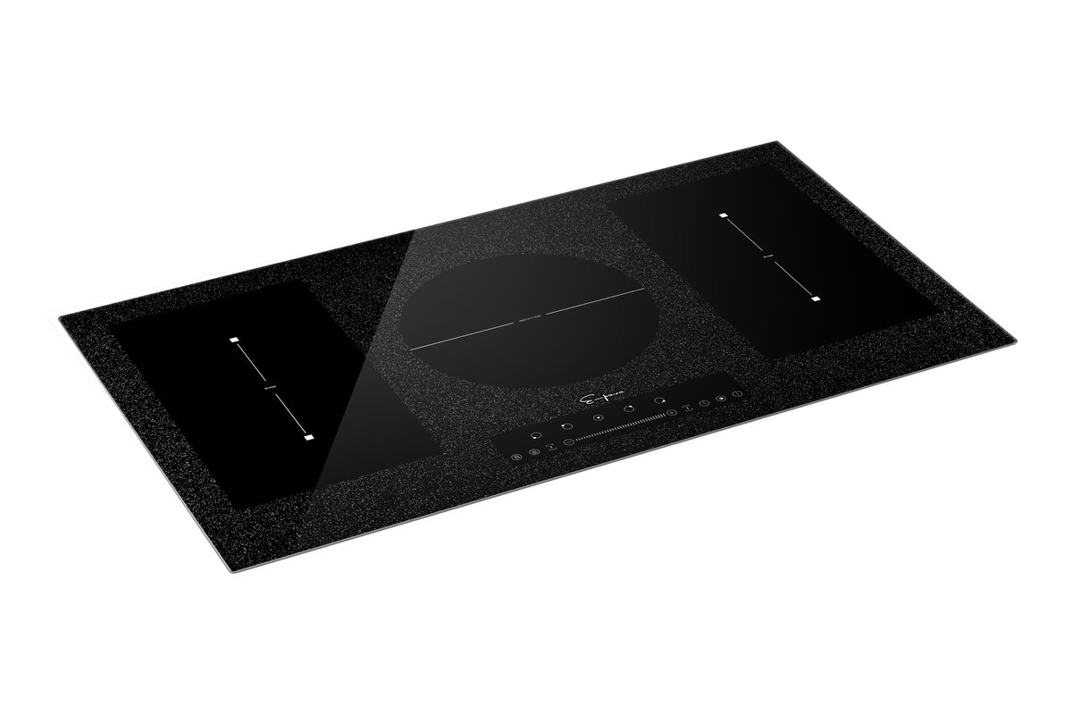 Empava 36 inch Built-in Electric Stove Induction Cooktop with 5 Booster Burners Including 2 Flexi Bridge Element in Black