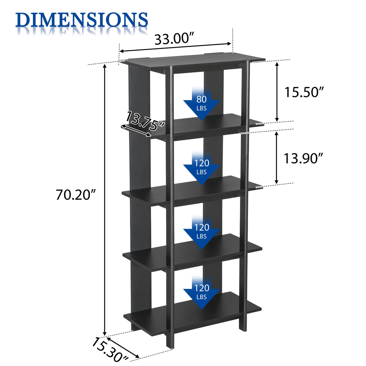 Christopher Knight Home 4-Tier Open Bookcase, 70.2" Solid Acacia Wood Modern Display Bookshelf, Ebonized Finish