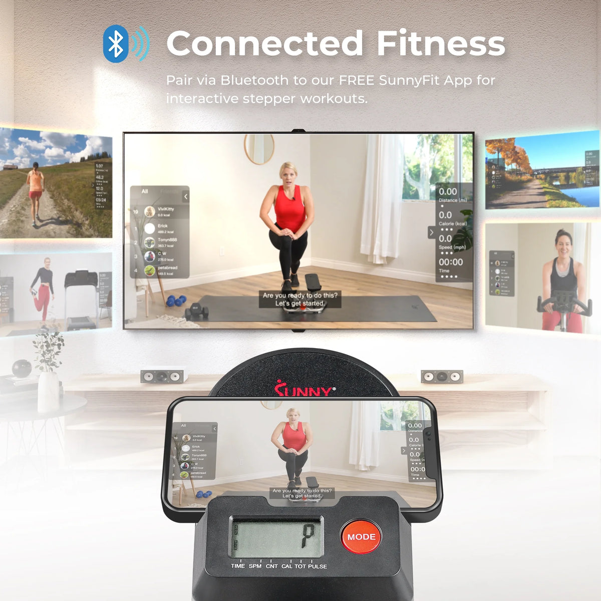 Sunny Health & Fitness SMART Climber Stepper with Handlebar & Free SunnyFit® App Membership – SF-S021001