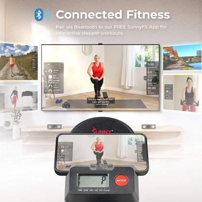 Sunny Health & Fitness SMART Climber Stepper with Handlebar & Free SunnyFit® App Membership – SF-S021001