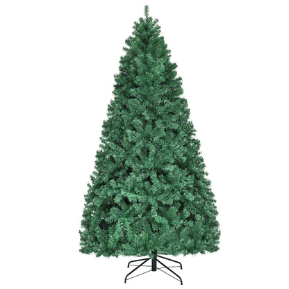 Costway 7Ft Pre-Lit PVC Hinged Christmas Tree 300 LED Lights Green