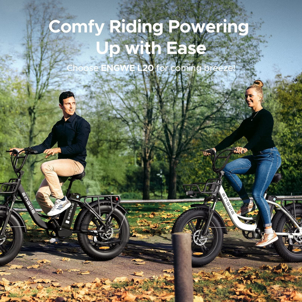 Engwe L20 Electric Bike for Adults,750W Motor 19.9MPH Fat Tire Mountain Bike with 48V 13AH Battery