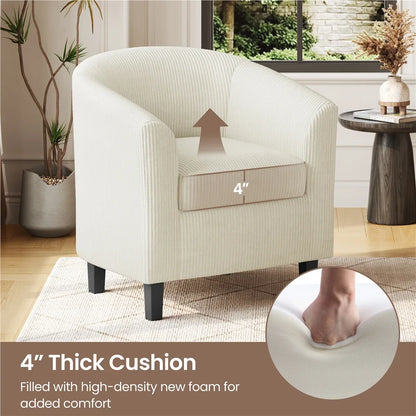 Yaheetech Faux Leather Accent Arm Chair For Living Room, Black