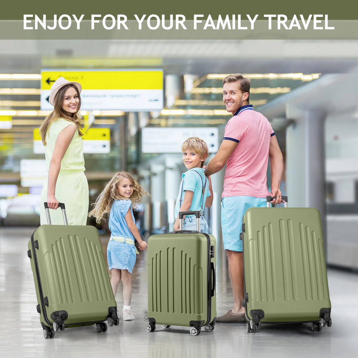 Zimtown 3 Piece Nested Spinner Suitcase Luggage Set With TSA Lock Royal Blue