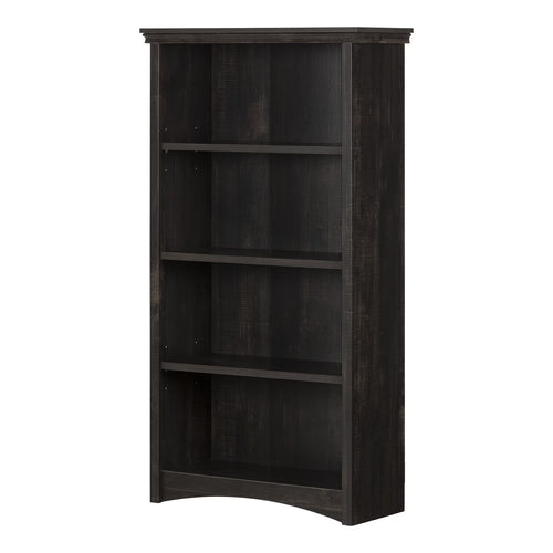 Gascony 4-Shelf Bookcase-Rubbed Black-South Shore