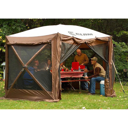 CLAM Quick-Set Pavilion 12.5 x 12.5' Portable Outdoor Canopy Shelter, Green