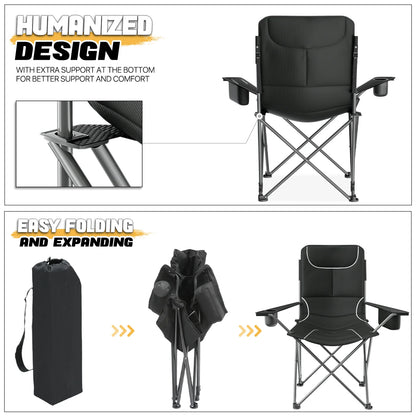 MADOG Set of 3 Camping Tent + Chairs, 4 Person Dome Tent and 2 Foldable Camping Chairs Combo with Cooler Bag and Cup Holder for Backpacking Hiking Traveling, Blue