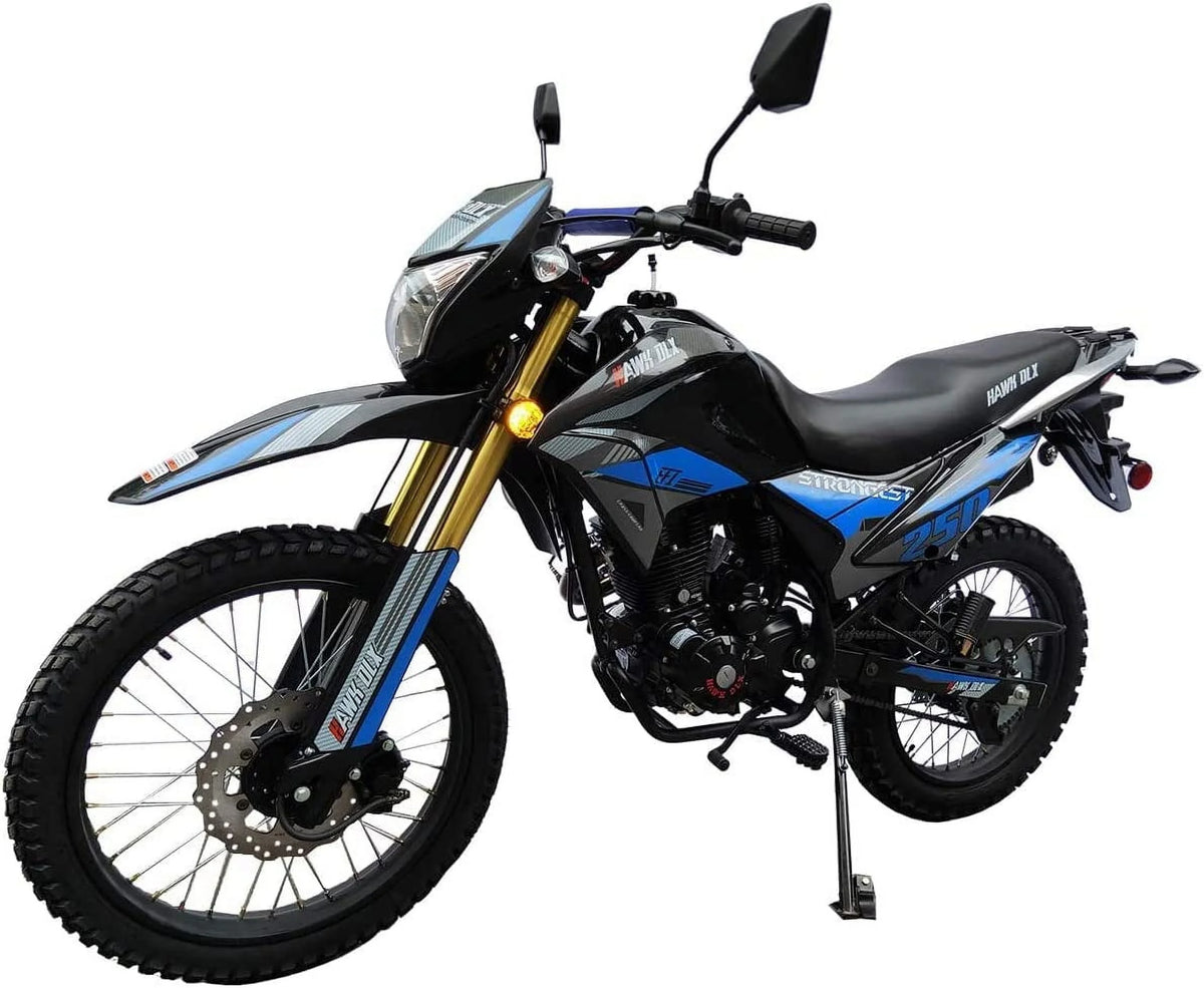 RPS Hawk DLX 250 cc EFI Fuel Injection Enduro Dirtbike gas Bike Hawk EFI Deluxe Gas Motorcycle - Choose your color