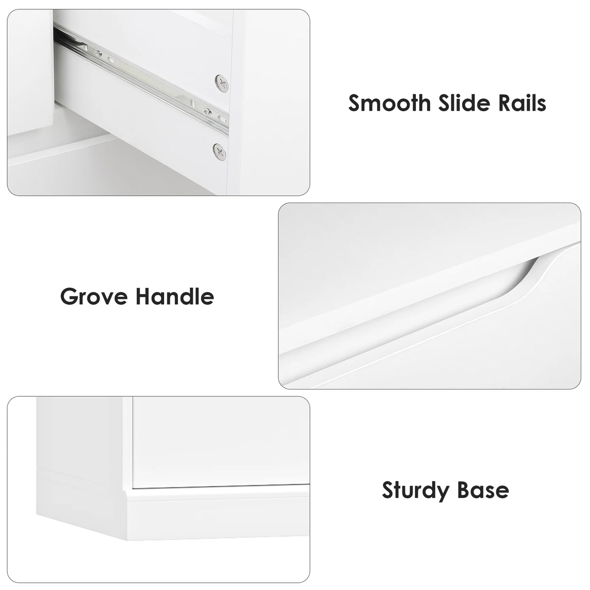 Homfa 7 Drawer White Dresser, 51.3"H Wood Storage Cabinet with Upgraded Stable Base, Vertical Chest for Bedroom Living Room