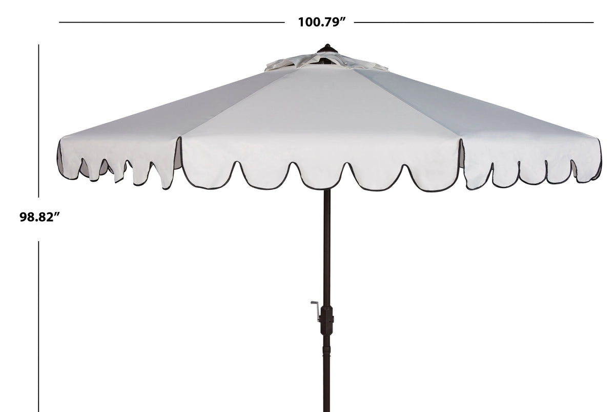 Safavieh Venice 9' Market Crank Tilt Patio Umbrella, Navy/White