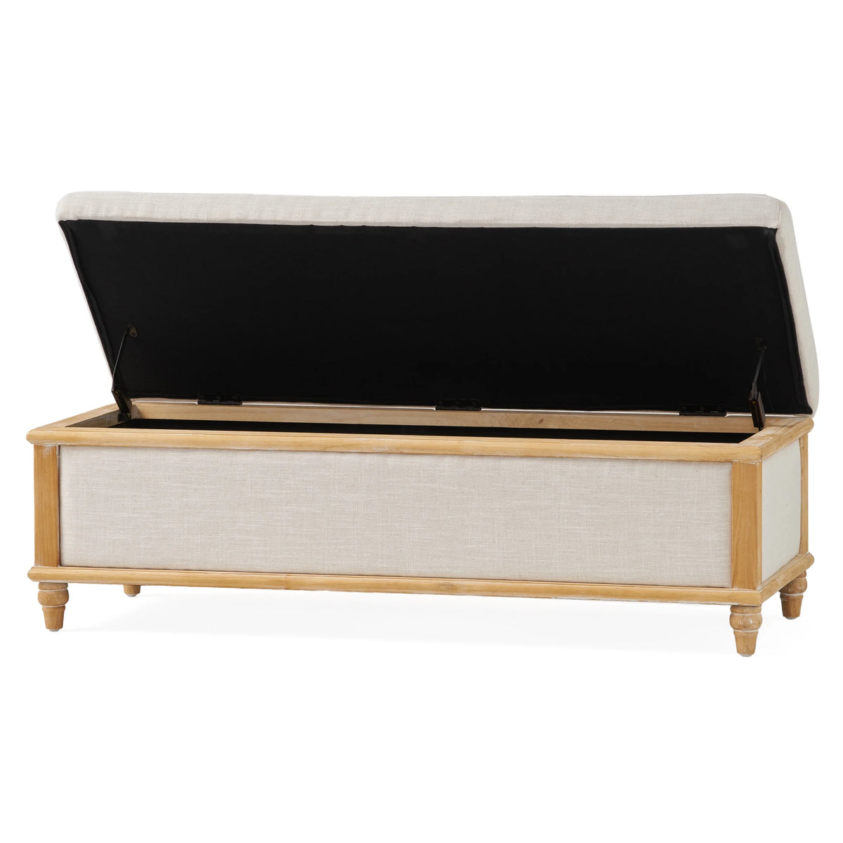Noble House Hampton Contemporary Fabric Upholstered Storage Ottoman, White and Blue Floral