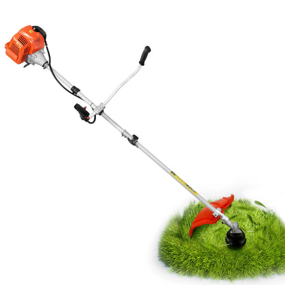 KFFKFF Grass Cutter, 51.7CC 2-Stroke, Fueled by Gas, 16.9" Wireless Lawn Trimmer, Versatile Yard Edger with Shoulder Support & 3T Blade, Plant Cutter for Efficient Lawn Maintenance