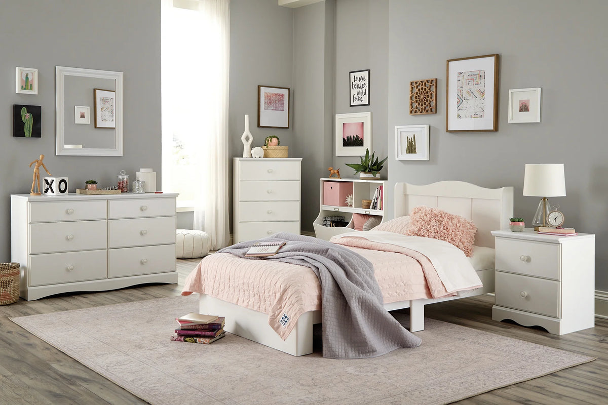 Mainstays Storybook Mates Bed, Soft White Finish
