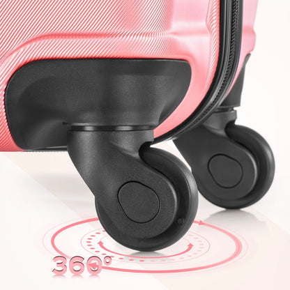 3 Piece Luggage Sets with 6 PC Organize Bags Lightweight Suitcases with Spinner Wheels, Pink