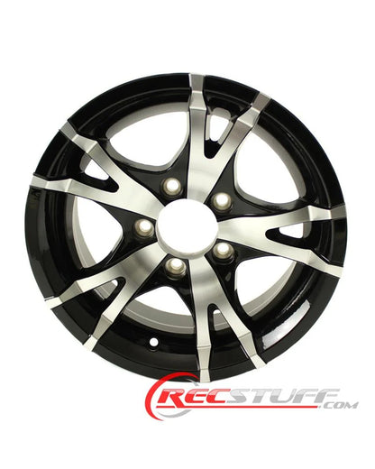 15X6 5-Lug on 4.5" Aluminum T07 Trailer Wheel - Black - T07-56545BM