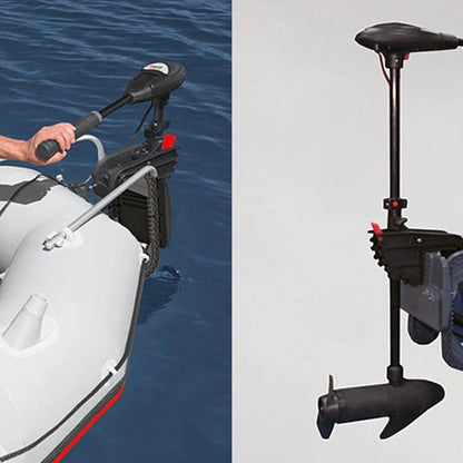 Intex 5 Person Inflatable Boat Set, Trolling Motor, & Boat Motor Mount Kit
