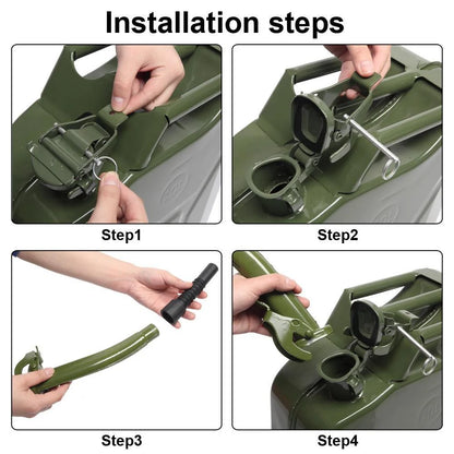 YUONAO 3-Pack 5 Gal (20L) Steel Gas Fuel Can �C Army Green Military-Grade Gasoline Container for Emergency, Outdoor, Off-Road, Camping